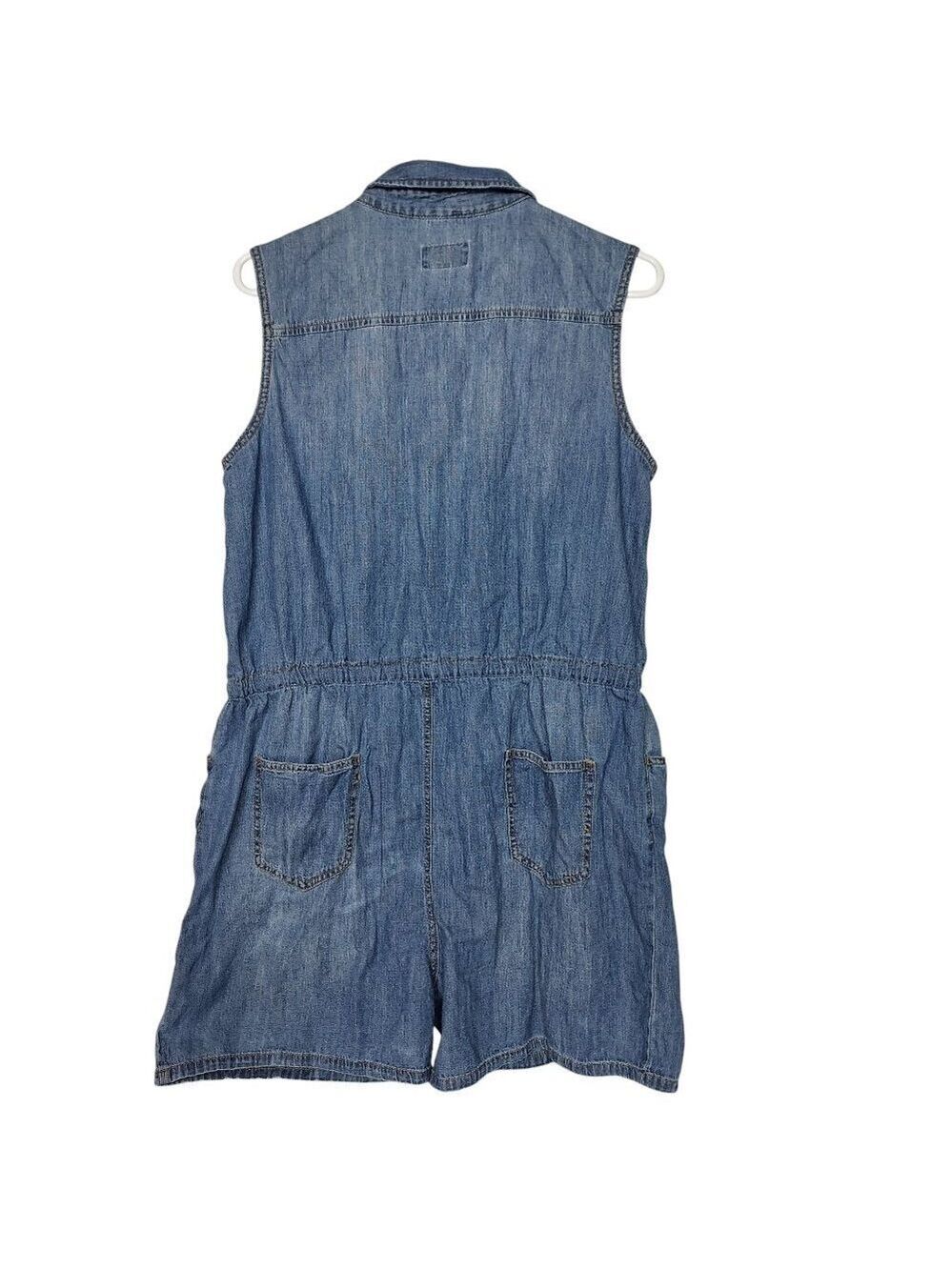 Universal Thread Denim Romper Sleeveless Blue Large - Picture 3 of 6